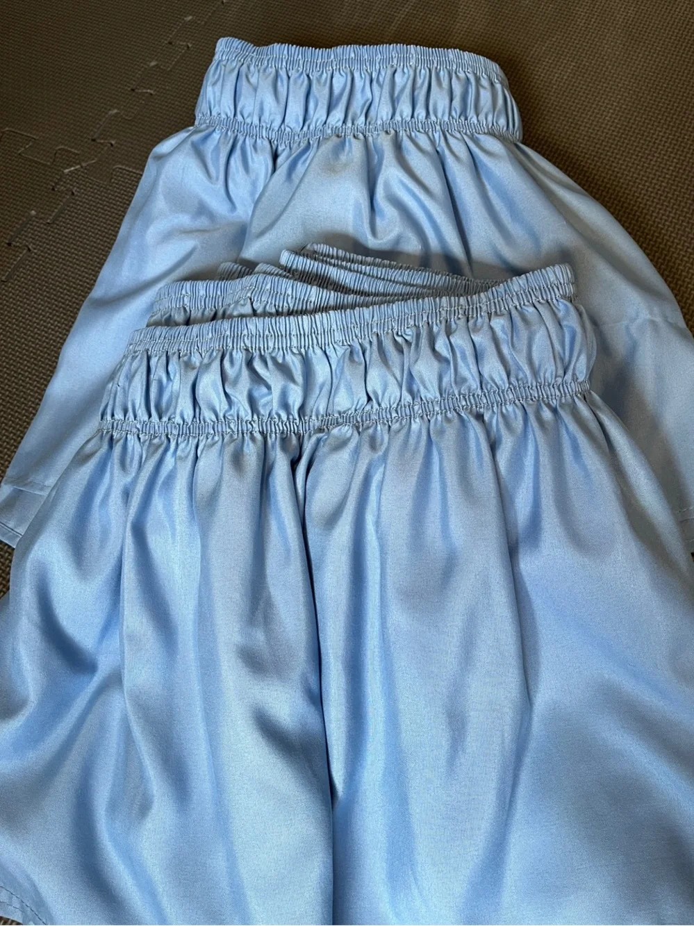 2 King size 13” drop soft blue elastic and adjustable polyester bed skirts